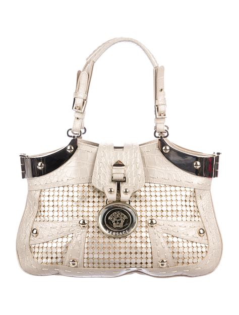 women's versace handbags|versace handbags with big zipper.